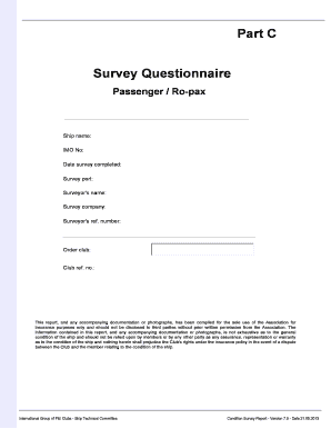 Passenger Ro-pax Ship Condition Survey Form