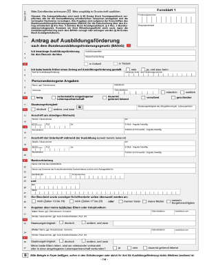 Antrag auf Ausbildungsförderung nach dem Bundesausbildungsförderungsgesetz (BAföG)