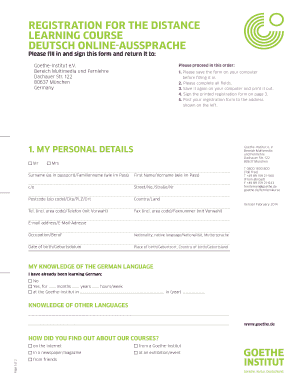 Registration for the distance learning course deutsch bb - Goethe-Institut