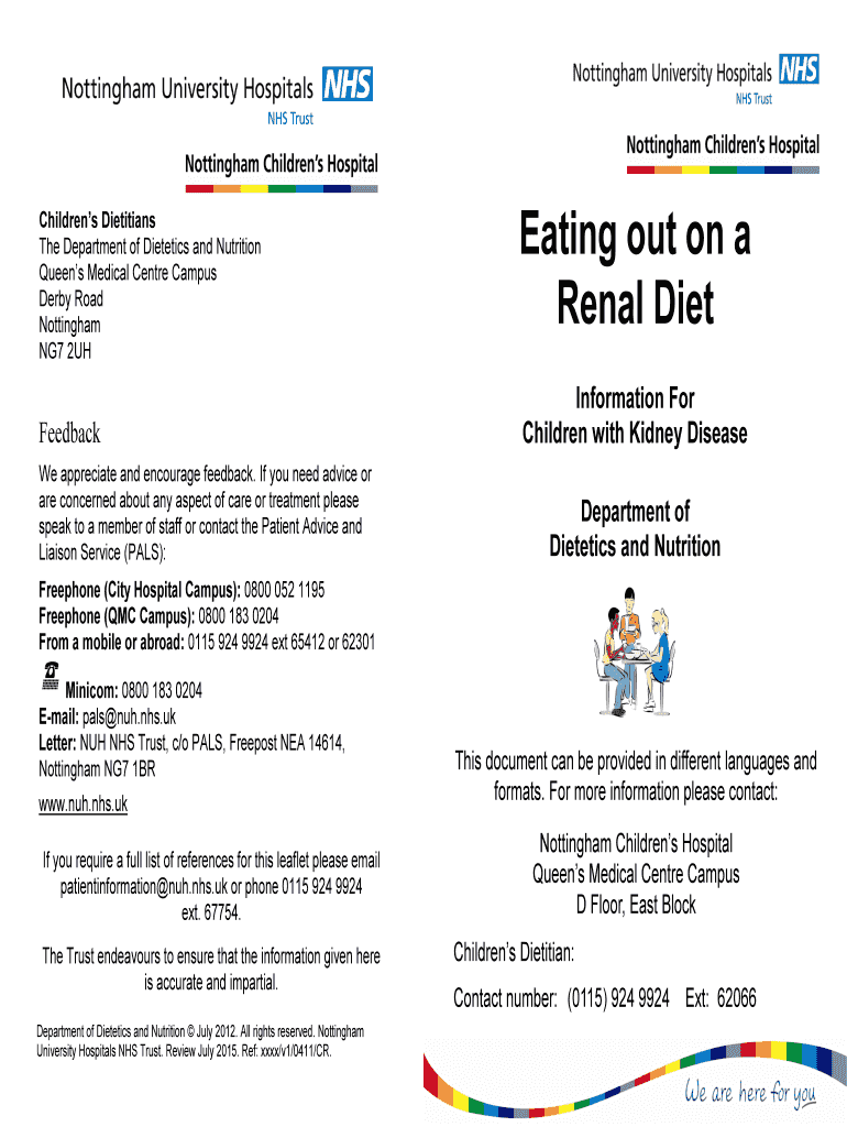 Fillable Online Renal Diet Fax Email Print - pdfFiller