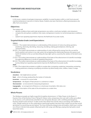 Temperature Investigation Lesson Plan