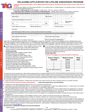 Oklahoma Lifeline Assistance Program Application