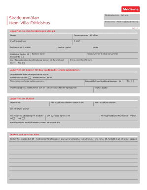 Swedish Home Insurance Claim Form