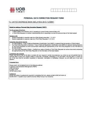 Personal Data Correction Request Form