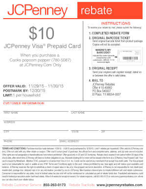 Jc penny app - cooks popcorn popper rebate form