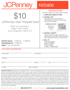 JCPenney Rebate Form