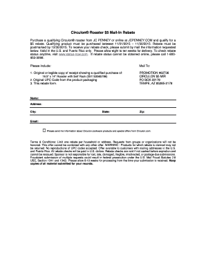 Circulon Roaster $5 Mail-In Rebate Form