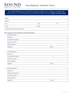 Sound Credit Union Balance Transfer Form