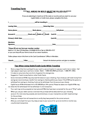 Travel Notification Form