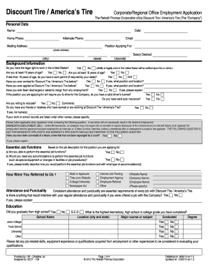 Discount Tire Corporate Office Employment Application