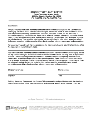 Student Opt-Out Letter