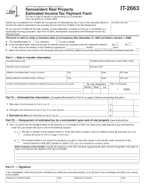 New York Nonresident Real Property Estimated Income Tax Form