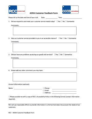 AODA Customer Feedback Form