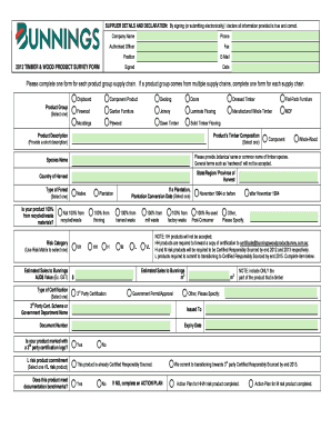 2012 Timber and Wood Product Survey Form