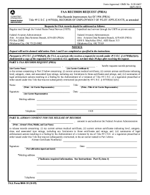 FAA Records Request (PRIA) Form