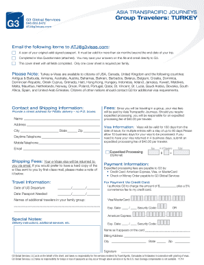 Turkey e-Visa Application Form