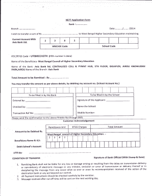 NEFT Application Form