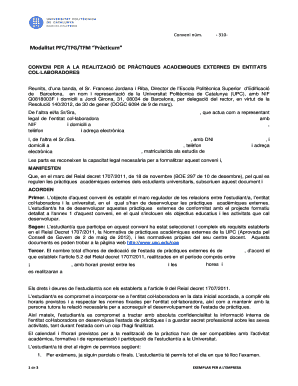 University of Barcelona Internship Agreement