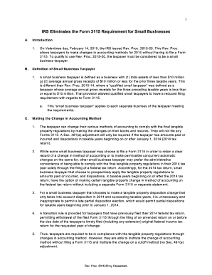 IRS Form 3115 Exemption for Small Businesses