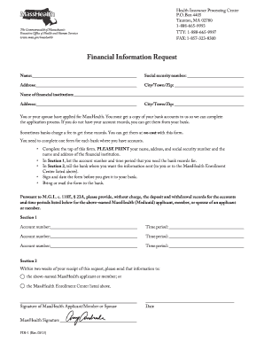 MassHealth Financial Information Request Form