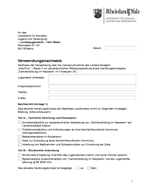 Verwendungsnachweis - Landesamt fr Soziales Jugend und