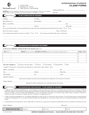 International Students Claim Form