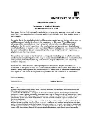 Declaration of Academic Integrity