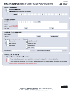 Formulaire de référencement de logiciel