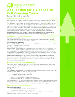 UK Felling Licence Application Form
