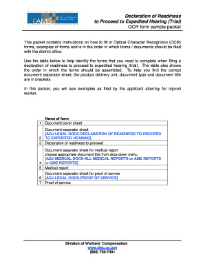 Declaration of Readiness to Proceed to Expedited Hearing