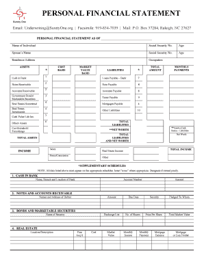 Personal Financial Statement Form