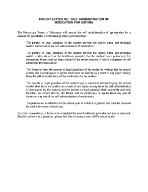 Asthma Self Medication Permission Form