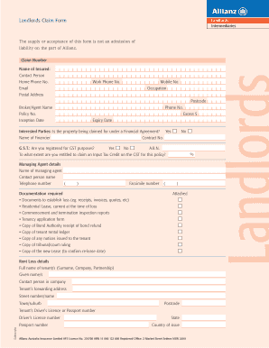 Landlord Claim Form
