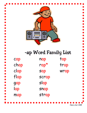 Ap Word Family Worksheet