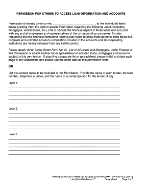 Permission for Others to Access Loan Information and Accounts