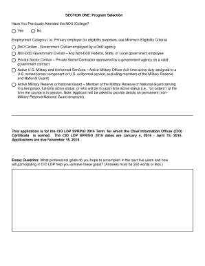 CIO LDP Application - Information Resources Management College