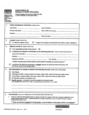 Health Information Release Authorization