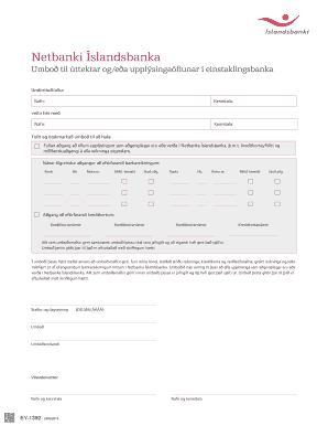 Icelandic Bank Power of Attorney