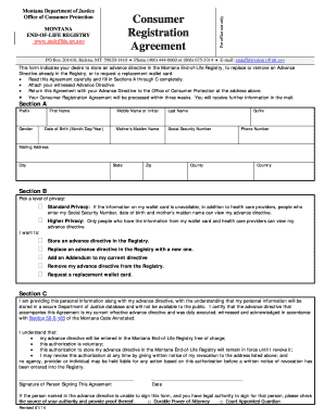Montana End-of-Life Registry Agreement