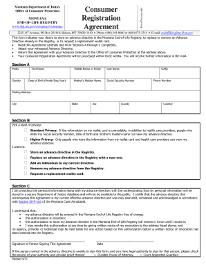Montana End-of-Life Registry Agreement