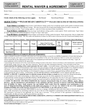 Equipment Rental Waiver Agreement
