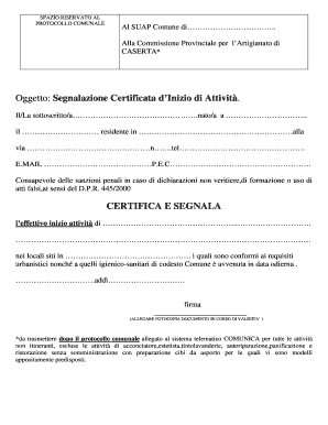Segnalazione Certificata d’Inizio di Attività
