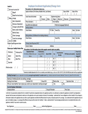 Employee Enrollment Application/Change Form