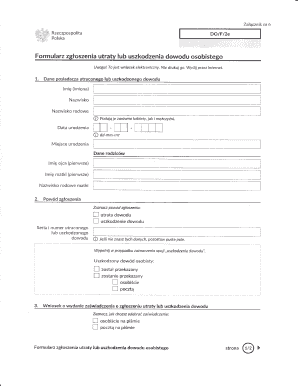 Poland Lost or Damaged ID Card Report Form