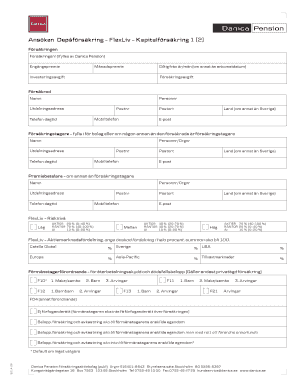 Swedish Deposit Insurance FlexLiv Capital Insurance Application
