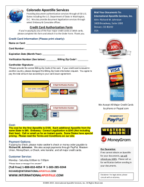 Colorado Credit Card Authorization Form