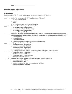 Economics Multiple Choice Test