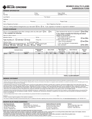 Member Health Claims Submission Form