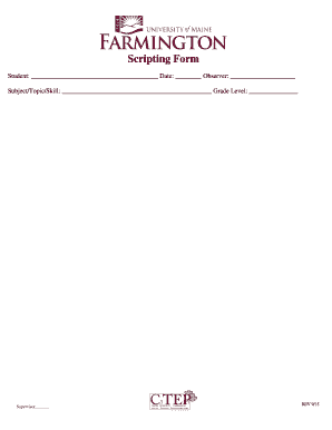 Student Scripting Form