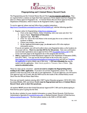 Maine Fingerprinting and Criminal History Record Check